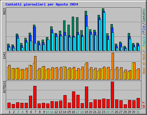 Contatti giornalieri per Agosto 2024